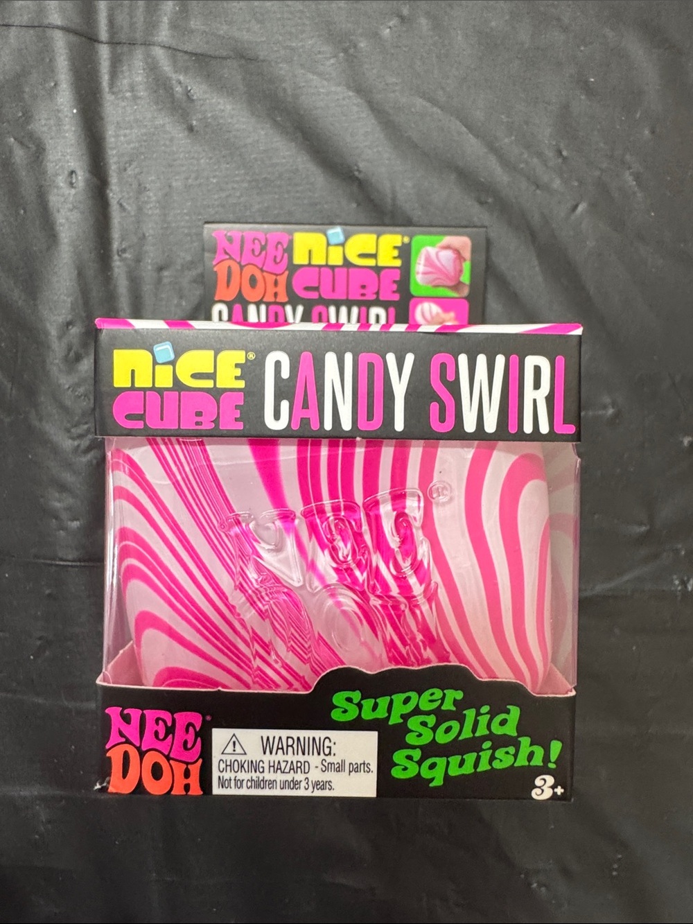 Nee Doh Nice Cube Candy Swirl Super Solid Squish - Pink